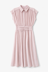 BARELLI PLEATED CHIFFON DRESS CAP SLEEVE
