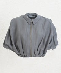 BSL ZIP CROP TOP W COLLAR