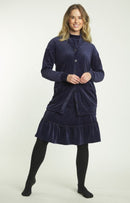 BA6 VELVET 2 TIER SKIRT W BAND & EXPOSED SEAMS