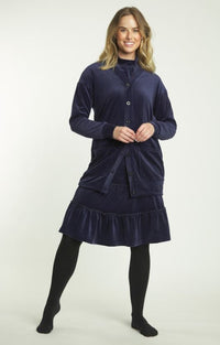 BA6 VELVET 2 TIER SKIRT W BAND & EXPOSED SEAMS