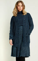 BA6 WAFFLE KNIT WASHED CARDI W POCKETS