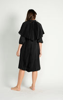 HARPER CAPE PLEATED DRESS