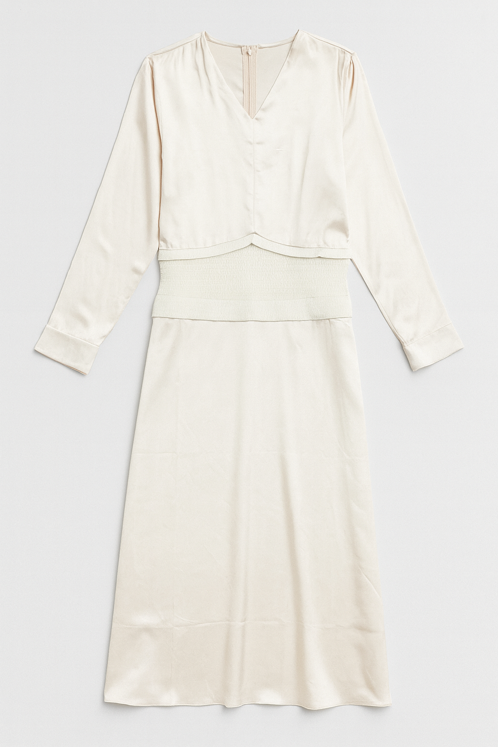 LOVE BY CHLOE KNIT WAIST SILKY DRESS