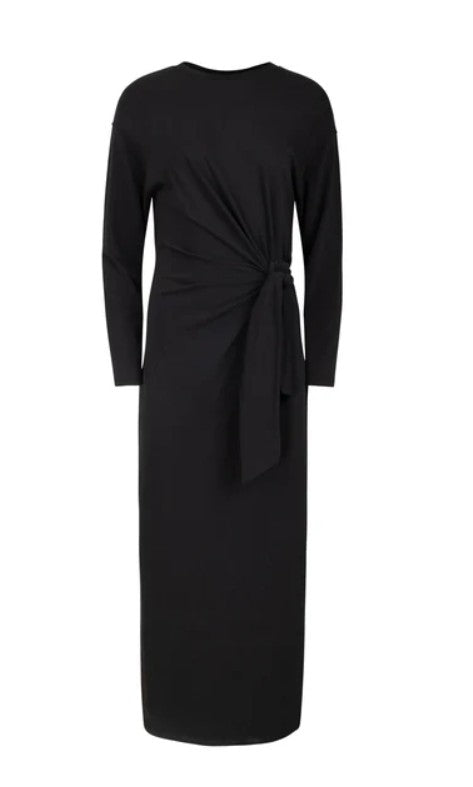 black side tie dress POINT SIDE TIE DRESS – Blew Boutique