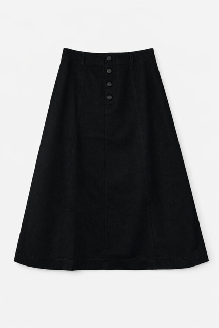KUO BUTTON FRONT DENIM SKIRT