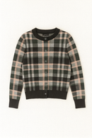 PARIS THREADS CHECKERED THICK CARDIGAN