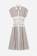 BARELLI TWO-TONE STRIPE DRESS W BELT