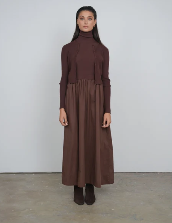 POINT SLEEVELESS TWOFER DRESS