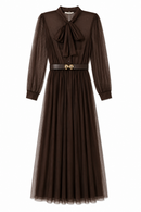CARLUCCI MESH BUTTONDOWN DRESS