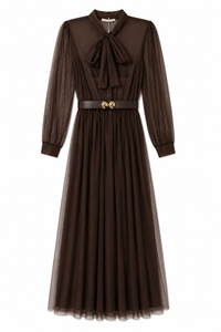 CARLUCCI MESH BUTTONDOWN DRESS