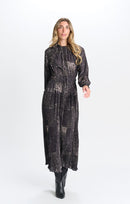 PAPER PARACHUTE CAMO MINI PLEAT DRAWSTRING DRESS