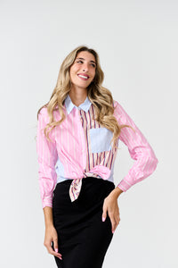 PAPER PARACHUTE BD FRONT BD BACK MULTI STRIPED SHIRT