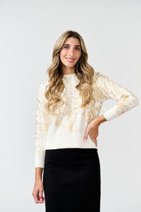 PAPER PARACHUTE GOLD SHIMMER PRINT SWEATER