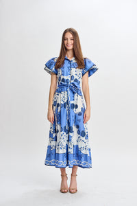 PAPER PARACHUTE FLORAL PRINT DRESS W BELT