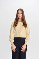 PAPAER PARACHUTE KNIT TOP W EMBRODERED FLOWERS