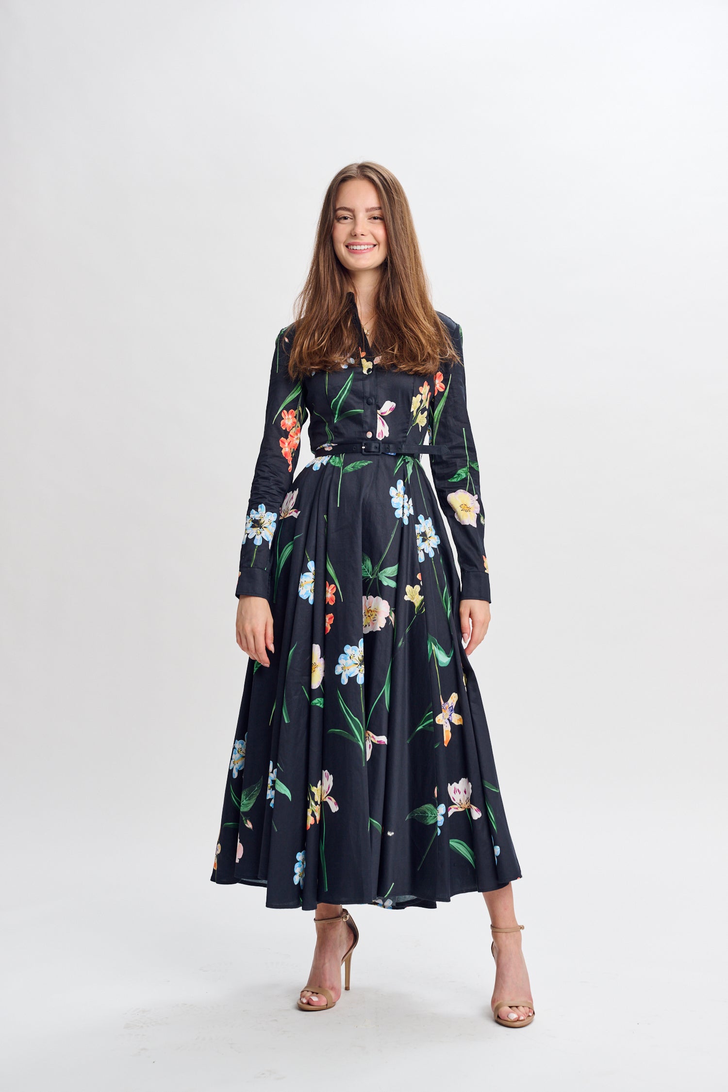 PAPER PARACHUTE FLORAL BUTTONDOWN DRESS