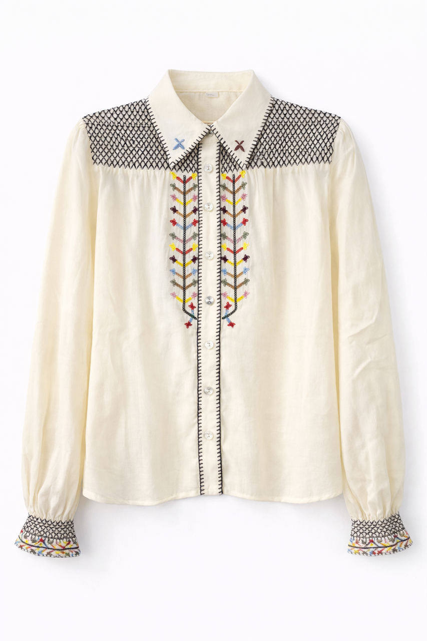 PAPER PARACHUTE RAINBOW EMBROIDERY TOP