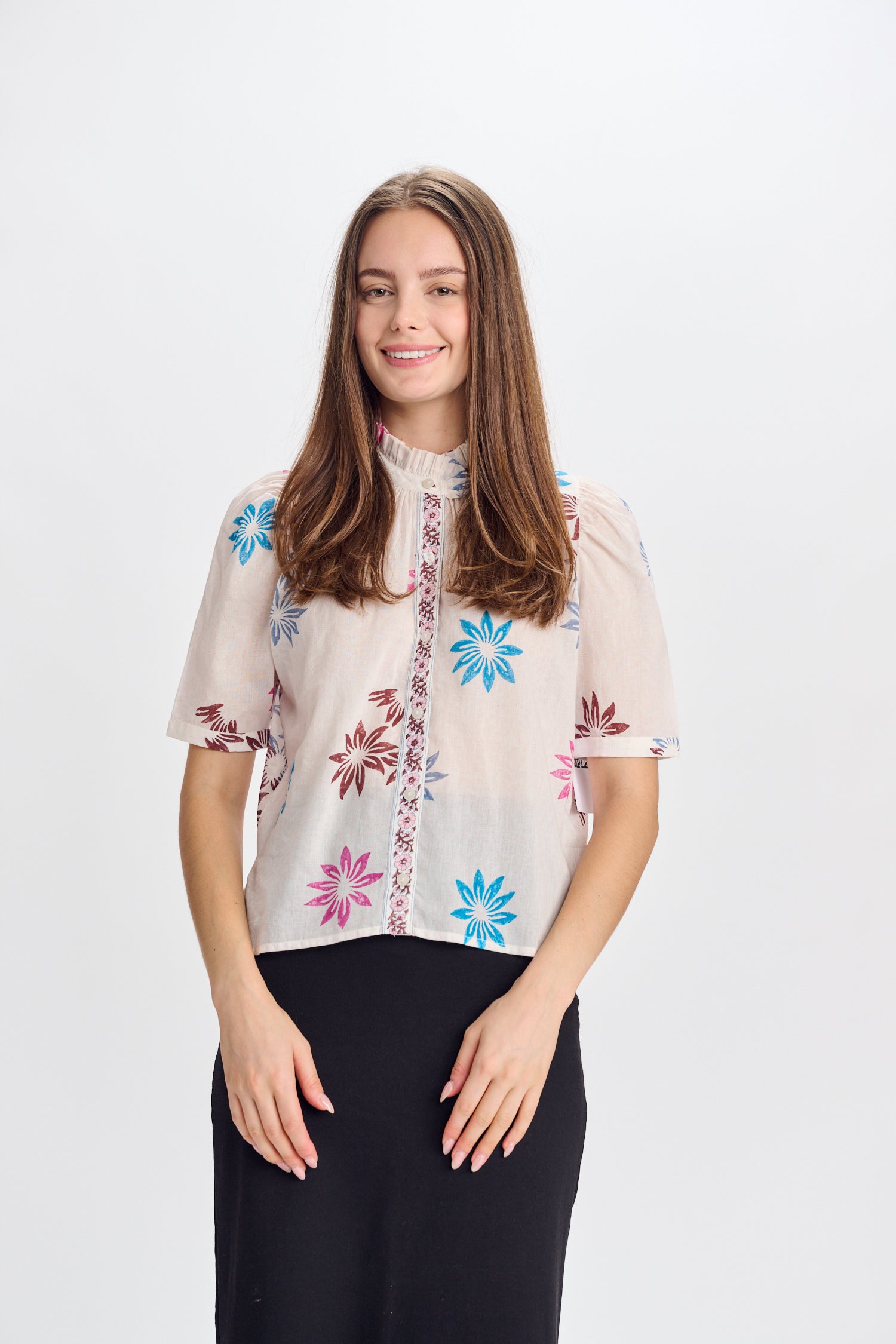 PAPER PARACHUTE SHEER FLORAL TOP