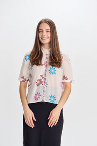 PAPER PARACHUTE SHEER FLORAL TOP