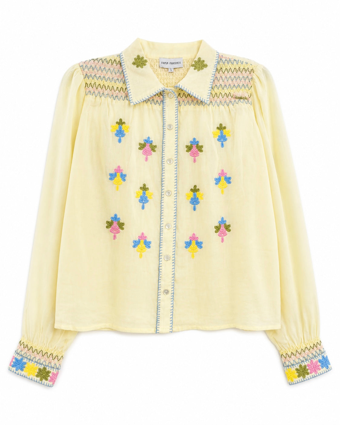PAPER PARACHUTE PEWTER EMBROIDERY TOP