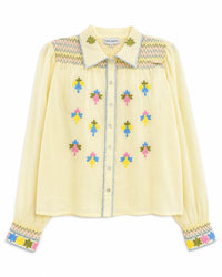 PAPER PARACHUTE PEWTER EMBROIDERY TOP
