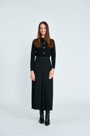 PAPER PARACHUTE PLEATED FRONT DOUBLE BUTTON SKIRT