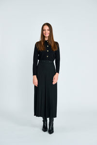 PAPER PARACHUTE PLEATED FRONT DOUBLE BUTTON SKIRT