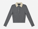 PAPER PARACHUTE DETACHABLE PEARL COLLAR SWEATER
