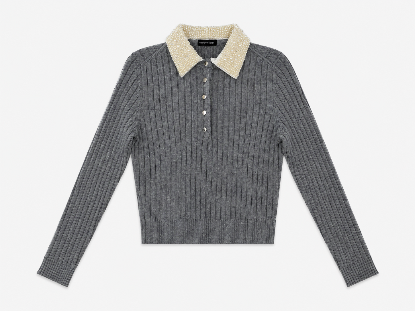 PAPER PARACHUTE DETACHABLE PEARL COLLAR SWEATER