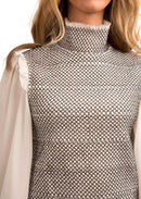 PAPER PARACHUTE SMOCKED TOP W RUFFLE ON SHOULDERS