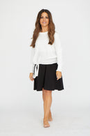 PAPER PARACHUTE SATIN BOTTON TIE W RIBBED WRIST TOP