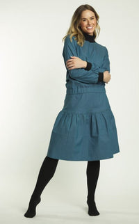BA6 DENIM TOP WITH RIBBED COLLAR
