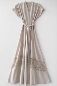 CELINA`S SHORTSLEEVES DRESS W LACE HEM W BELT