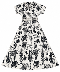CELINA`S FLORAL GEM BELTED DRESS