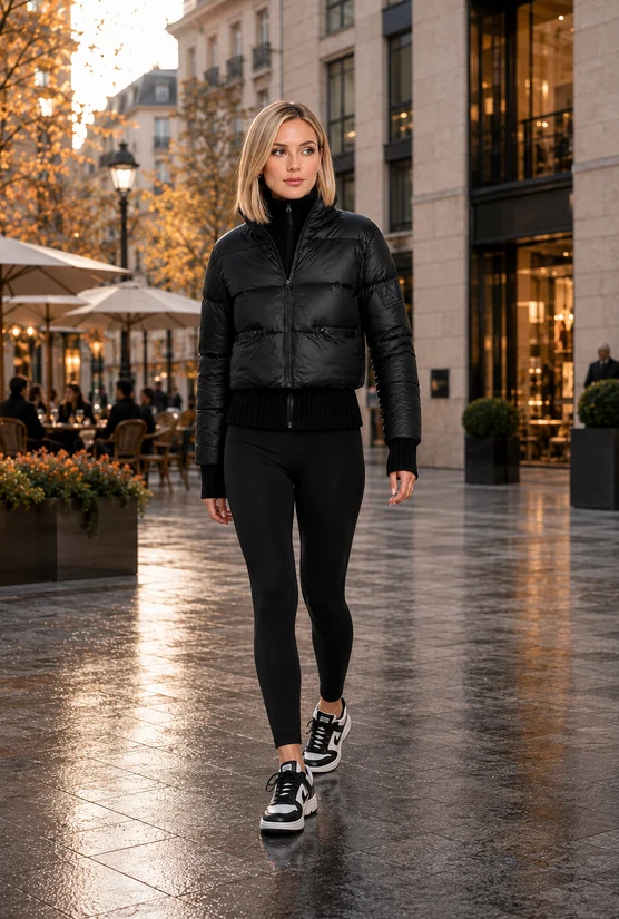 ARBEL DOWN PUFFER W KNIT HIGH NECK