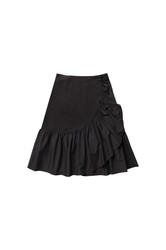 ZAIKAMOYA DIAGONAL RUFFLE SKIRT