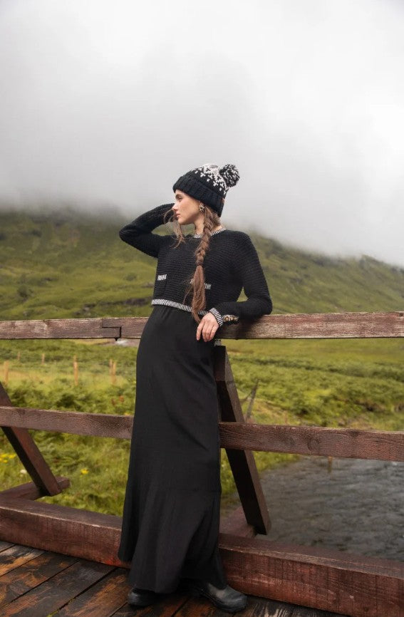 PASHMINA KNIT WEAVE OVERLAY MAXI