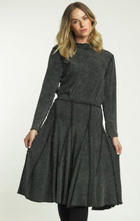 BA6 WASHED SKIRT W EXPOSED SEAMS