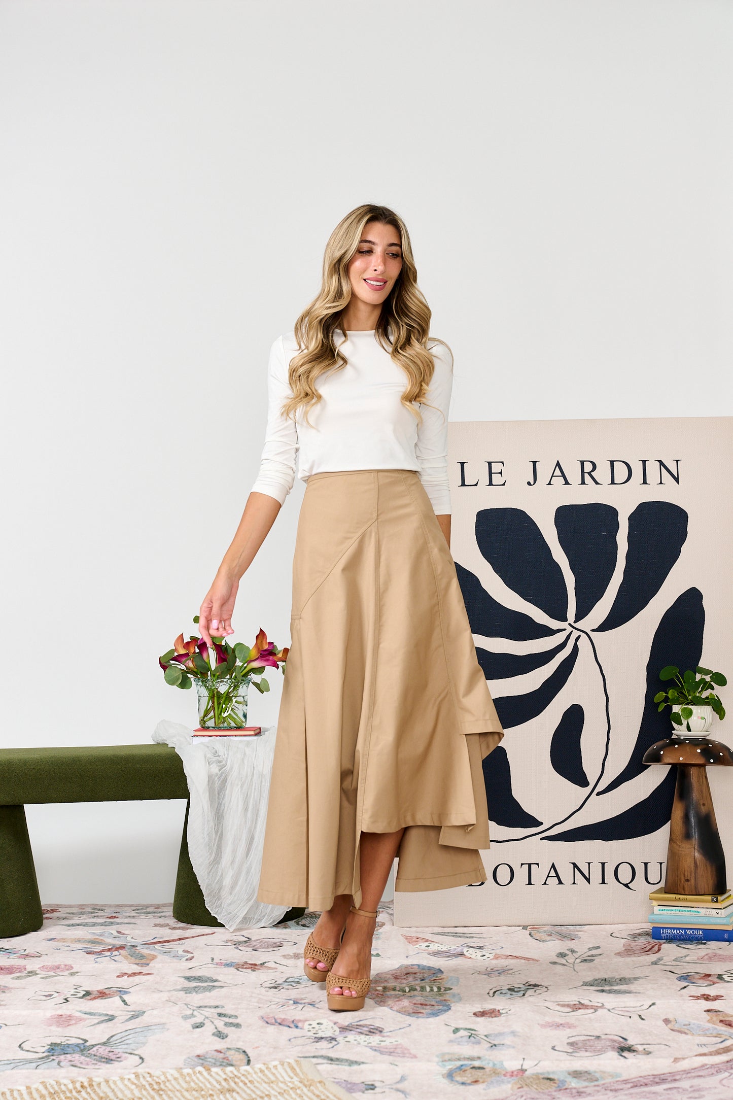 PASCAL PANELED SINGLE PLEAT SKIRT
