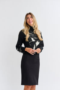 PASCAL SHREDDED MOCKNECK TOP