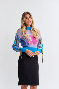 PASCAL X WOVEN SLEEVE SWEATER
