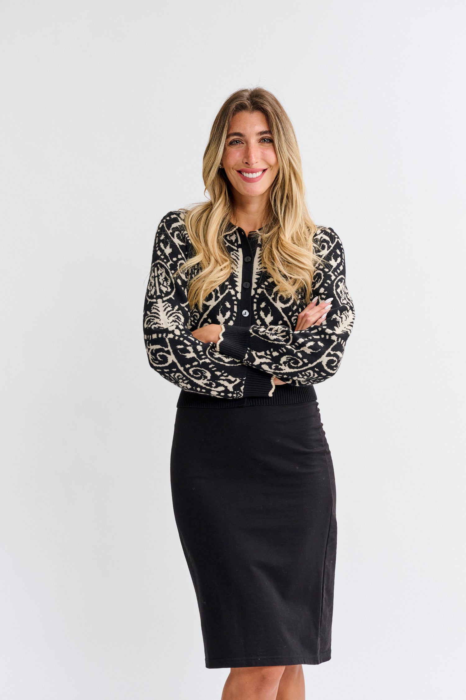 PASCAL KNIT ABSTRACT CARDI