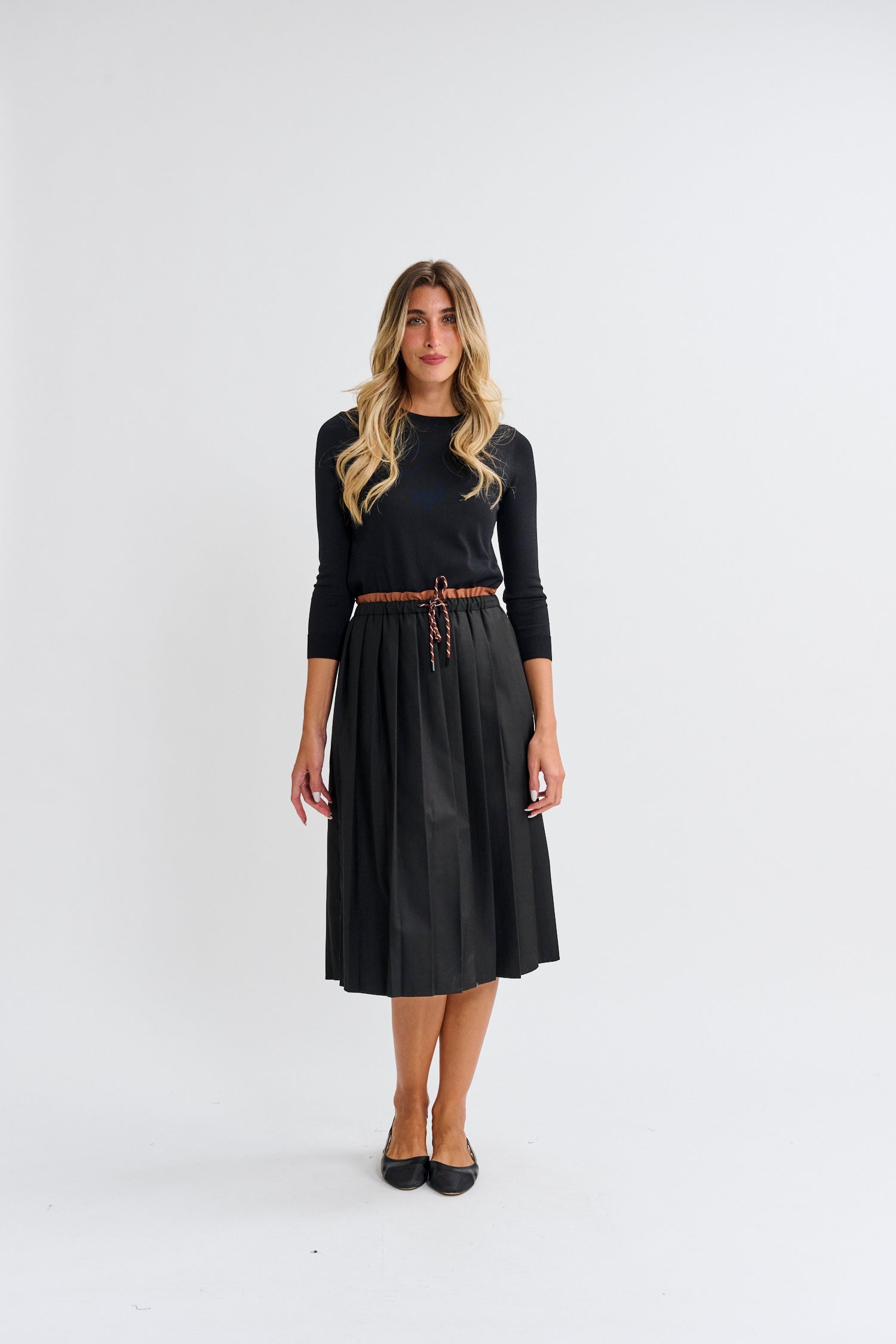 PASCAL PLEATED PULLSTRING SKIRT