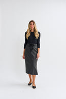 PASCAL CHUNKY WOOL SKIRT W BLACK RIBBON