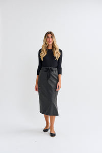 PASCAL CHUNKY WOOL SKIRT W BLACK RIBBON