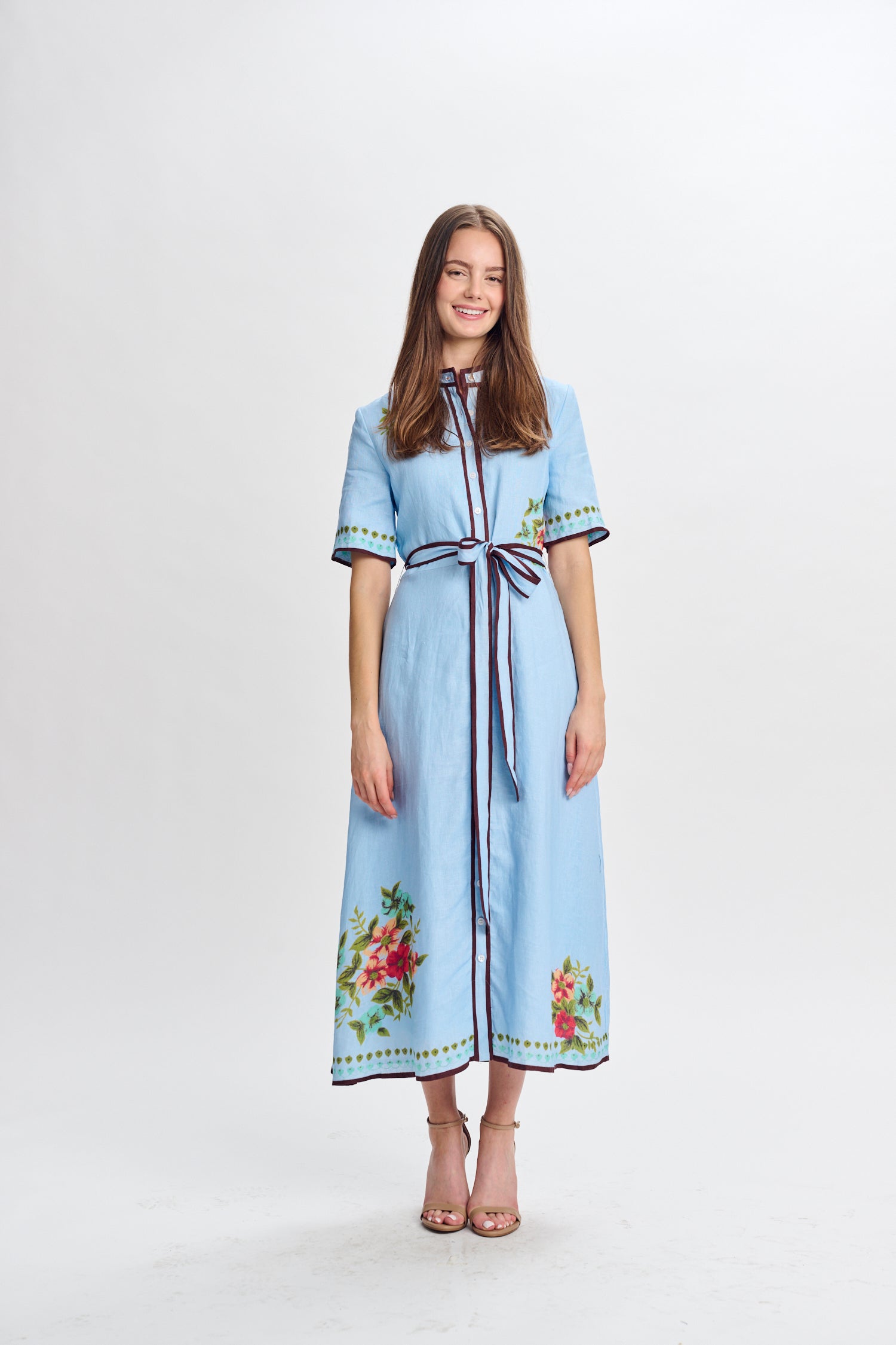 PASCAL LINEN FLORAL DESING DRESS