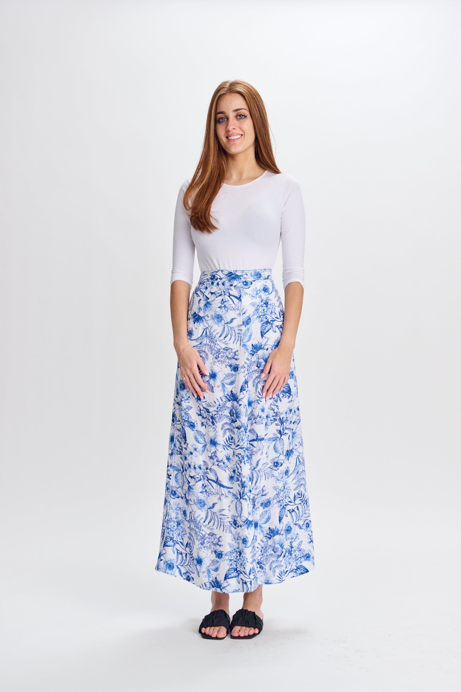 PASCAL FLORAL LINEN SKIRT