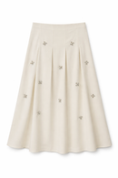 BY CELINE PLEATED SKIRT WITH BEADED TRIM