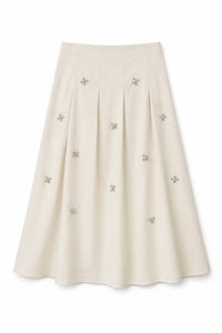 BY CELINE PLEATED SKIRT WITH BEADED TRIM