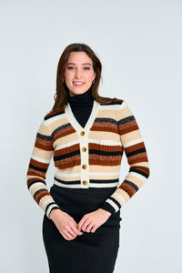 PASCAL STRIPED CHUNKY KNIT CARDI
